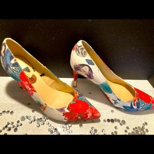 Marc Fisher floral heels